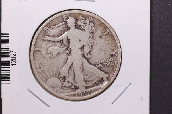 1917-D Walking Liberty Half Dollar, Rev.  Circulated Condition. Store #12827