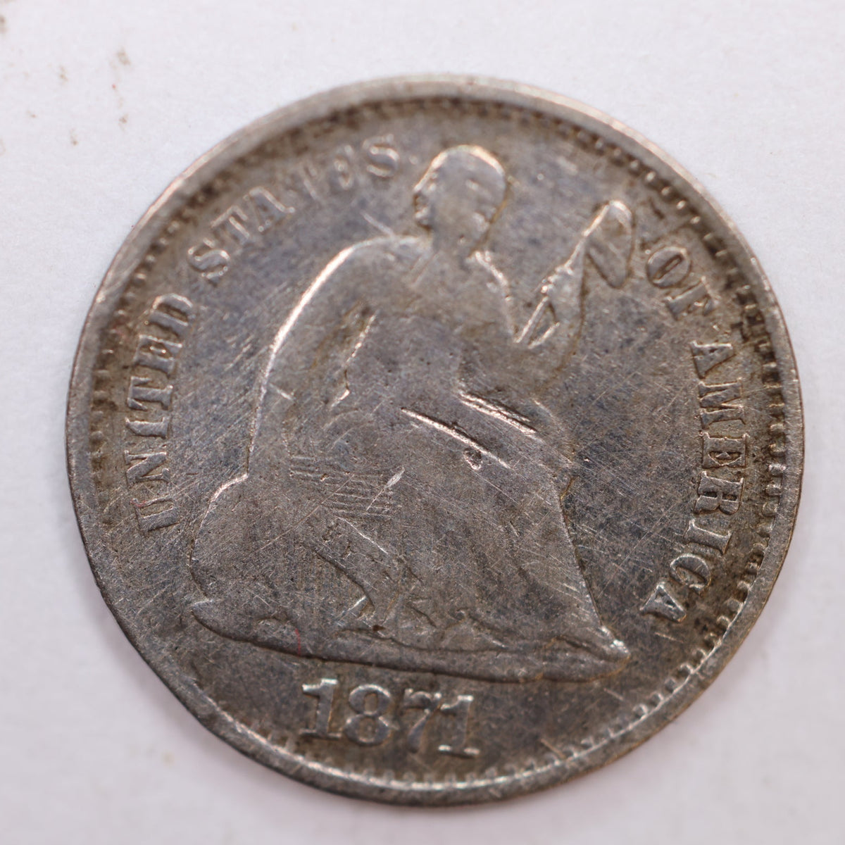 1871-S Seated Liberty Silver Half Dime, Very Fine Circulated Coin, Store #HE069.