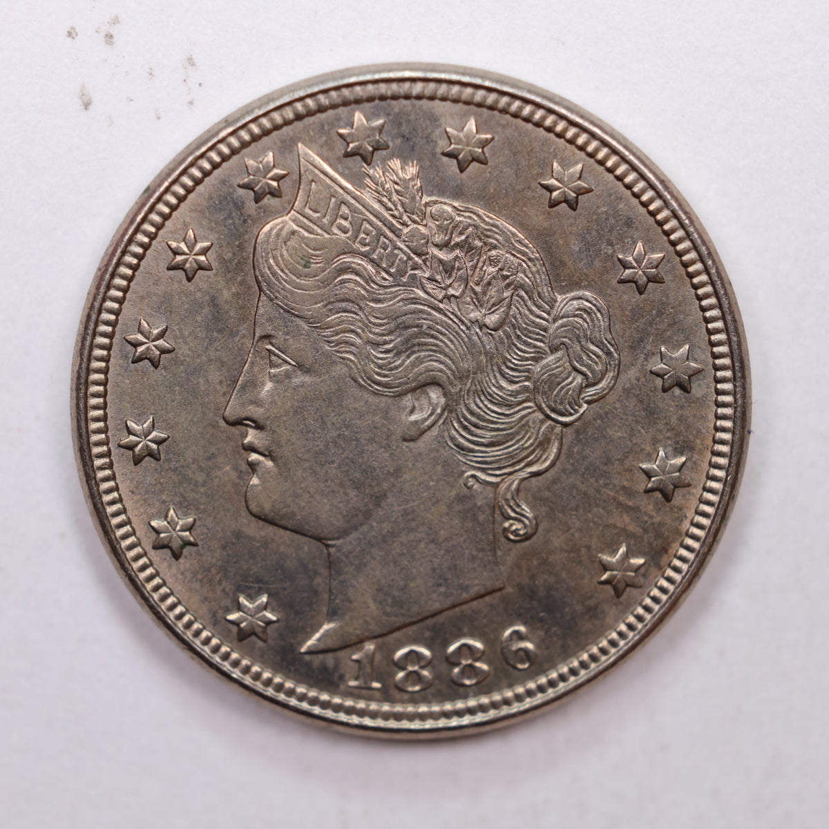 1886 Liberty Nickel, "KEY DATE", About Uncirculated Plus Coin, Store #NL861.