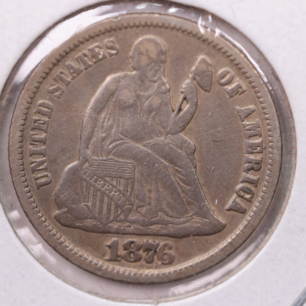 1876-CC Seated Liberty Silver Dime., X.F., Store Sale #19128