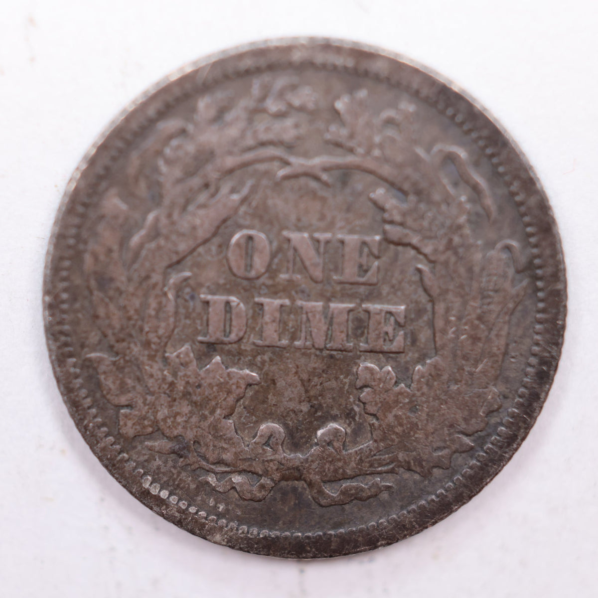 1866 Seated Liberty Silver Dime, Very Fine Circulated Coin, Store #DE006.