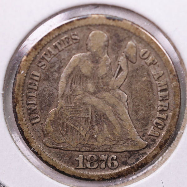 1876-CC Seated Liberty Silver Dime., X.F., Store Sale #19130