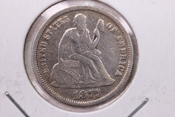 1877 Seated Liberty Silver Dime., V.F., Store Sale #19132