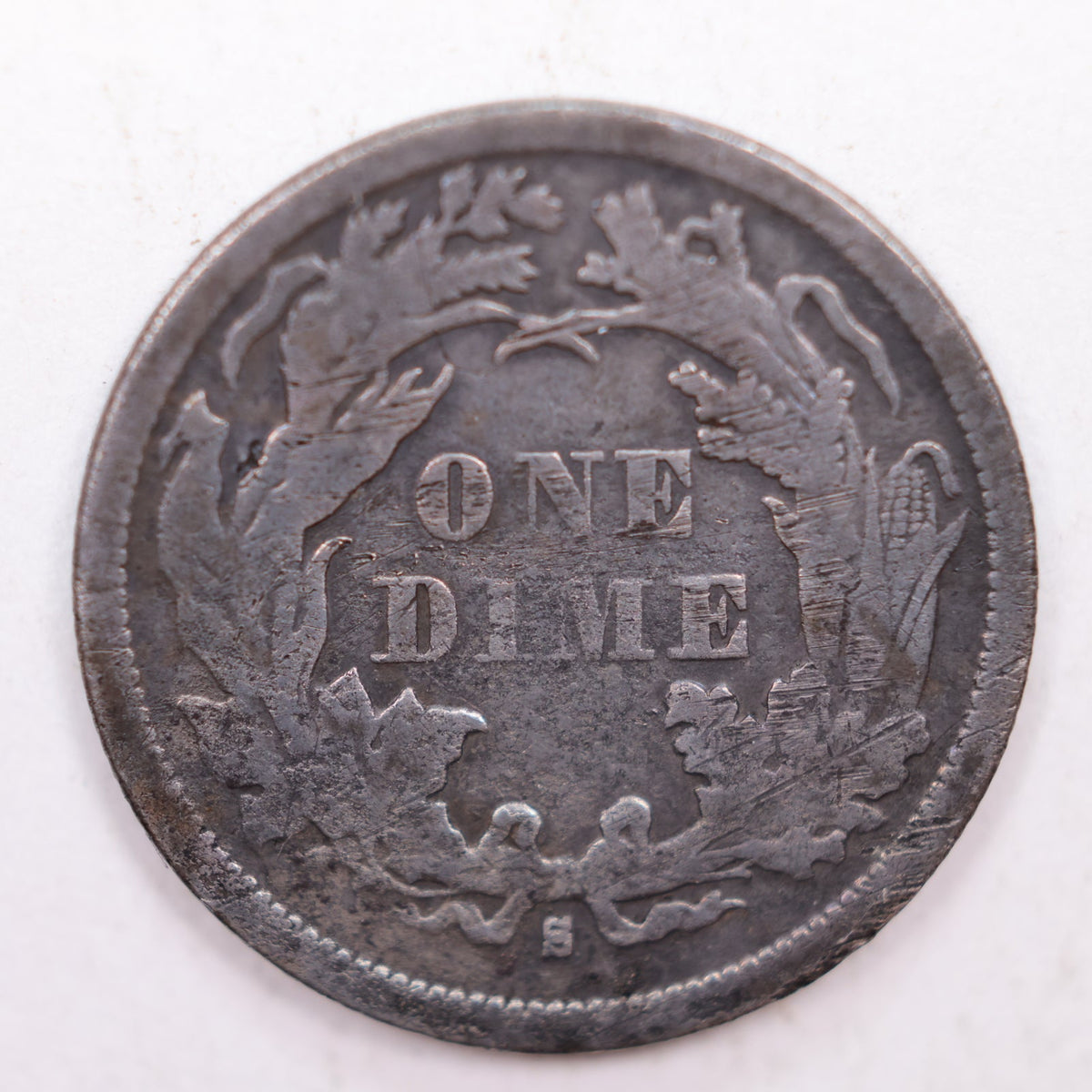 1872-S Seated Liberty Silver Dime, Very Fine Detailed Coin, Store #DE009.