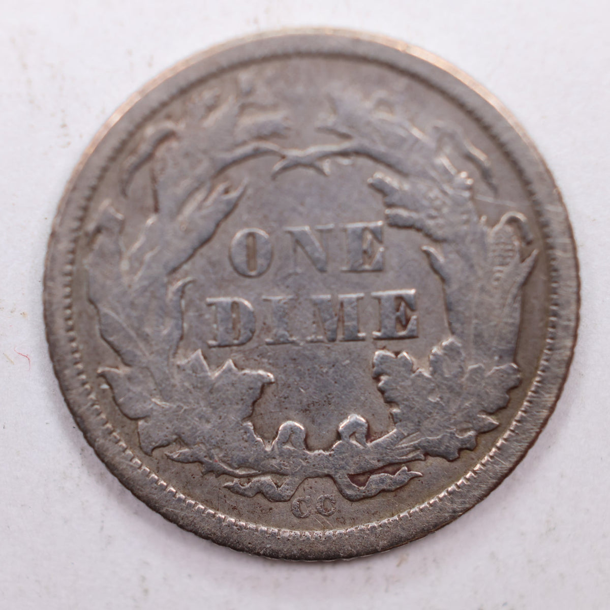 1872-CC Seated Liberty Silver Dime, Very Fine Detailed Coin, Store #DE010.