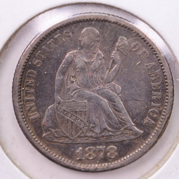 1878-CC Seated Liberty Silver Dime., A.U., Store Sale #19137