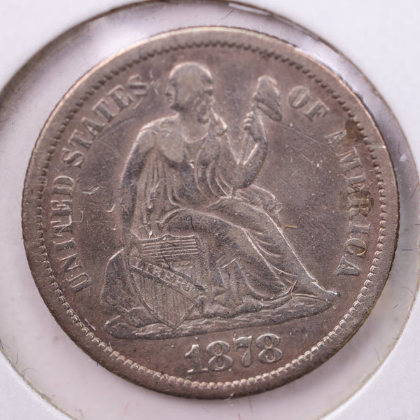 1878-CC Seated Liberty Silver Dime., X.F., Store Sale #19139
