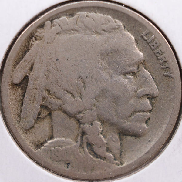 1917-D Buffalo Nickel, Good Circulated Coin, Store #NL373