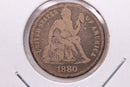 1880 Seated Liberty Silver Dime., Fine., Store Sale
