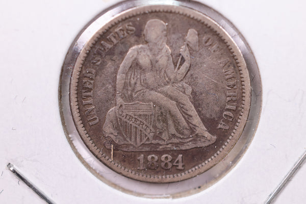 1884 Seated Liberty Silver Dime., V.F +., Store Sale #19145