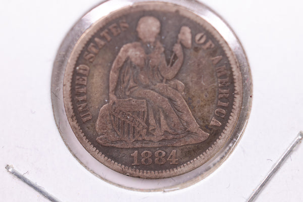 1884-S Seated Liberty Silver Dime., V.F +., Store Sale #19146