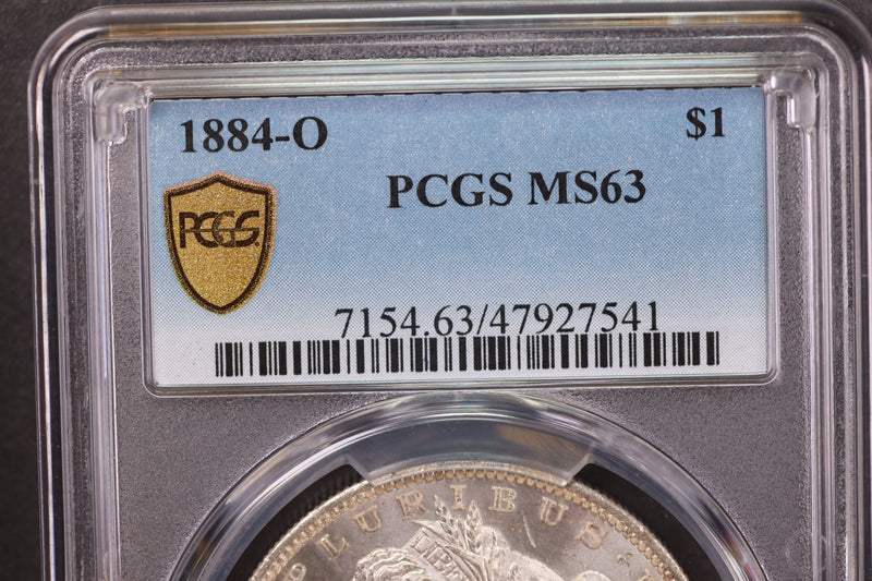1884-O  Morgan Silver Dollar, Affordable Problem Free Coin, PCGS MS-63, Store