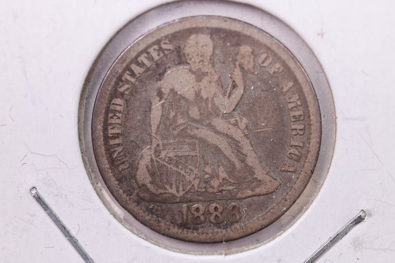 1886 Seated Liberty Silver Dime., V.F., Store Sale