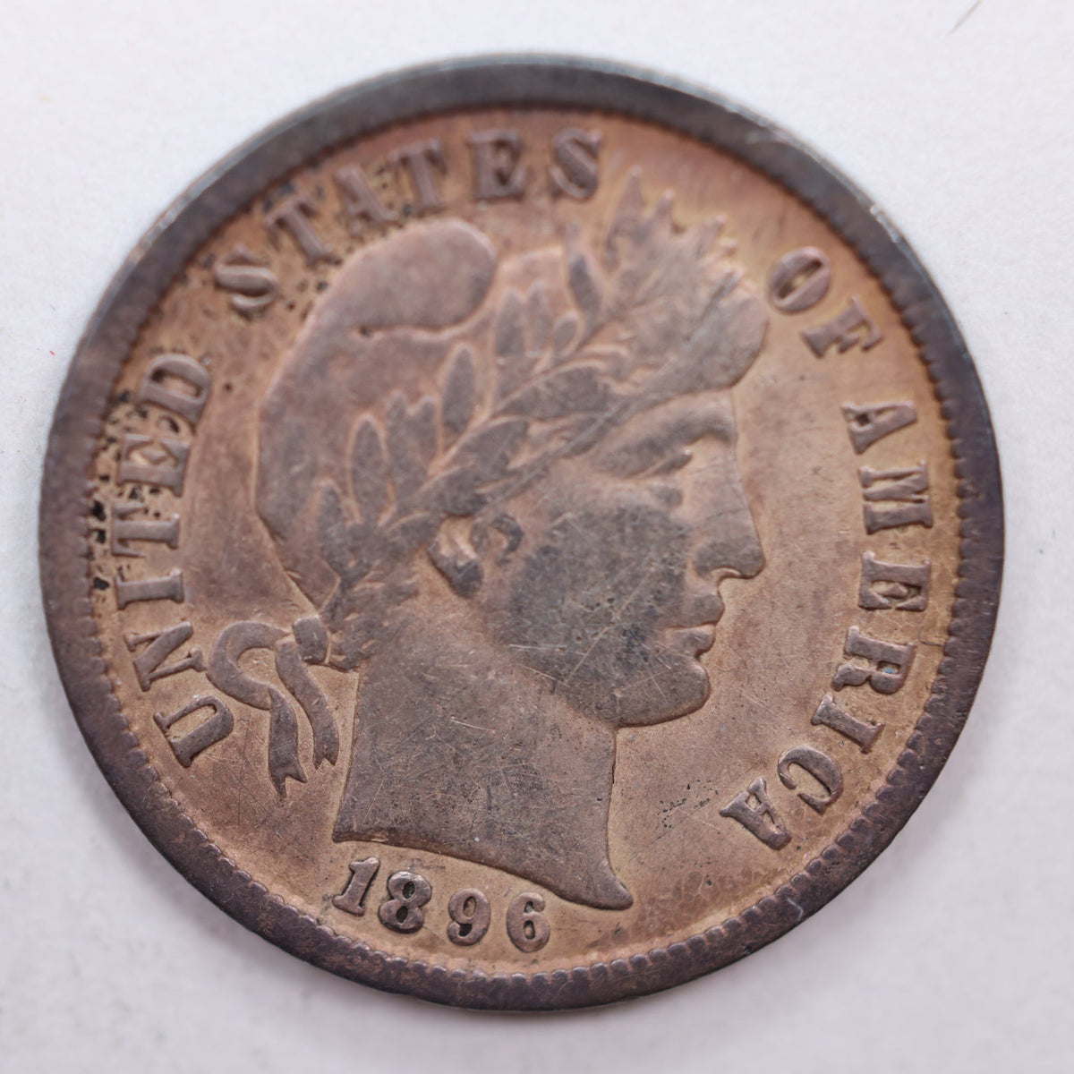 1896-S Barber Silver Dime, Very Fine Circulated Coin, Store Sale #DE027.