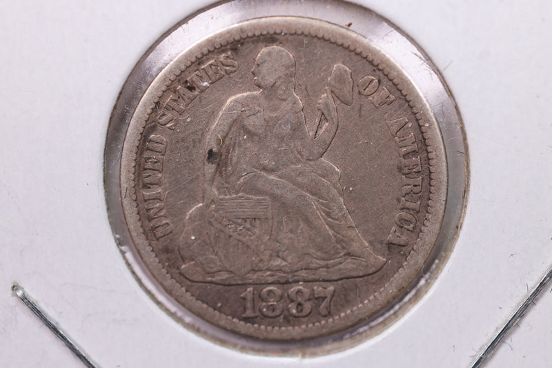 1887 Seated Liberty Silver Dime., X.F., Store Sale