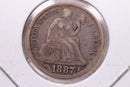 1887-S Seated Liberty Silver Dime., X.F., Store Sale