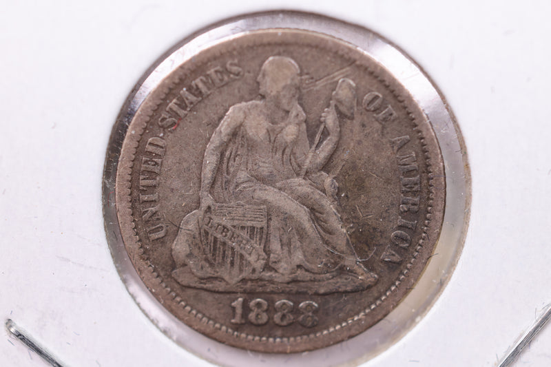 1888 Seated Liberty Silver Dime., V.F., Store Sale