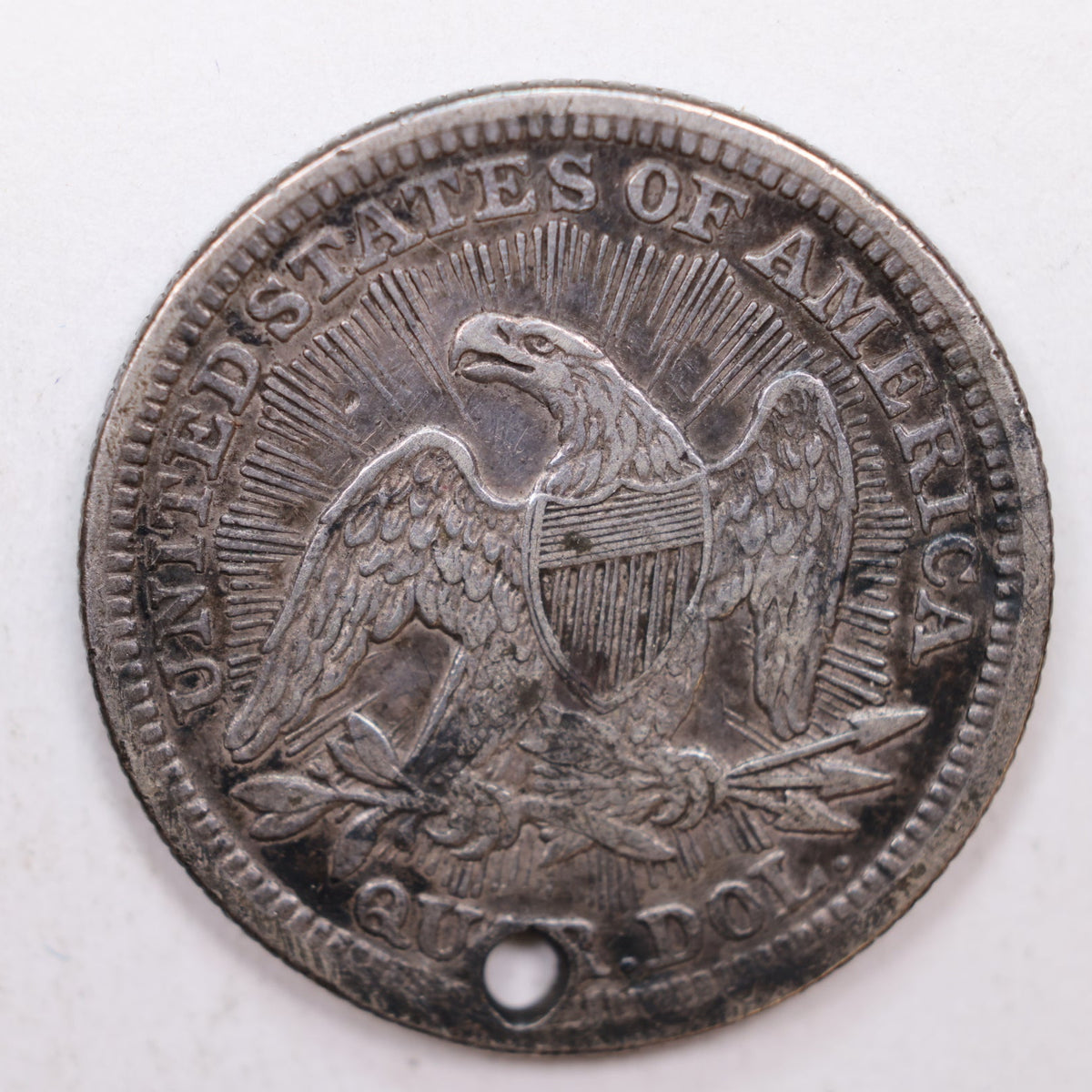 1853 Seated Liberty Quarter, Extra Fine Detailed-Holed Coin, Store #QR008.