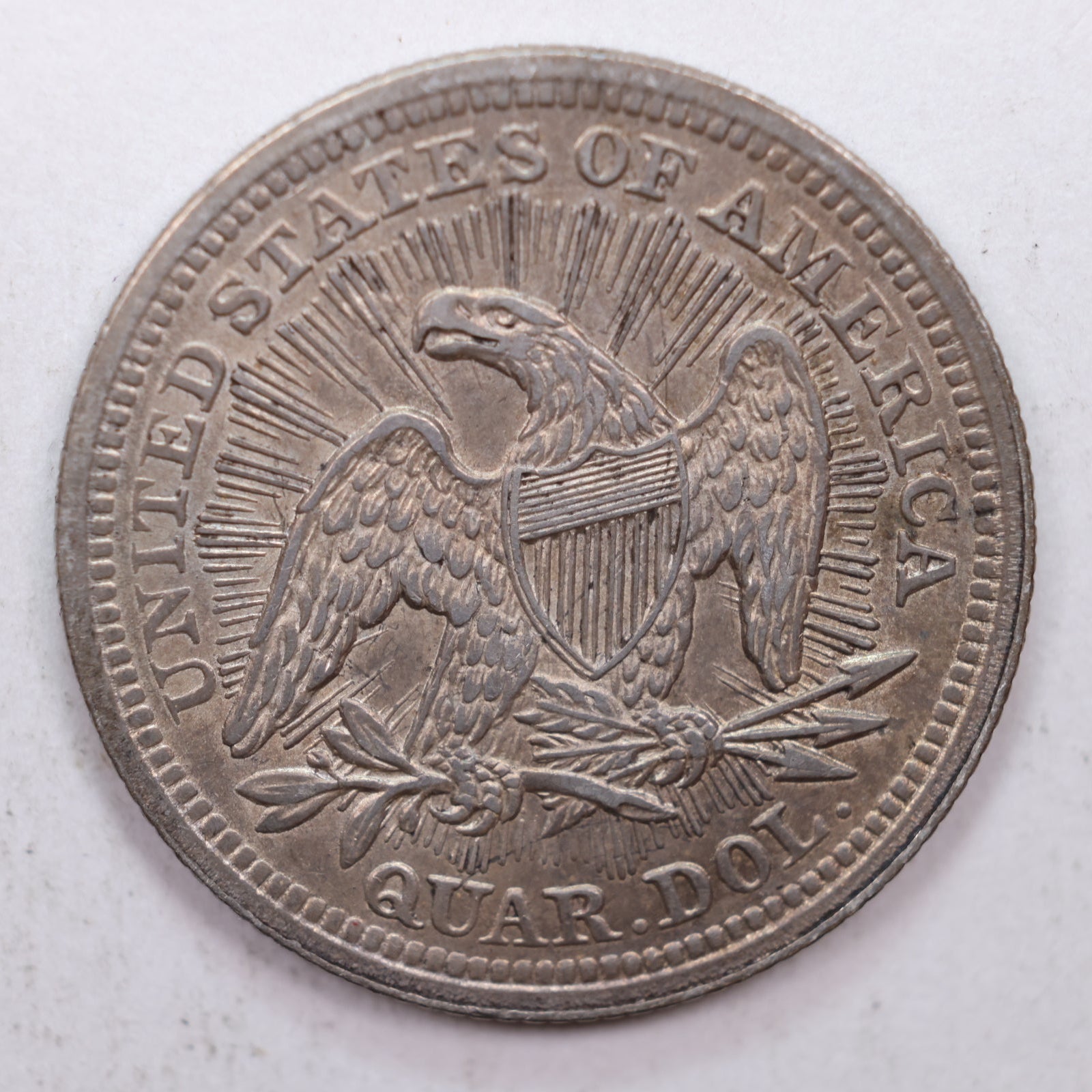 1853 Seated Liberty Quarter, About Uncirculated Coin, Store #QR009.