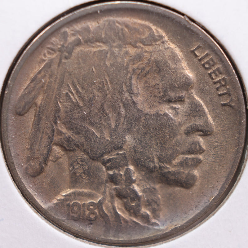 1918-D Buffalo Nickel, Very Fine+ Circulated Coin, Store