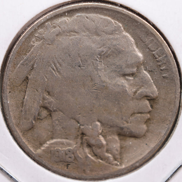 1918-D Buffalo Nickel, Fine Circulated Coin, Store #NL404