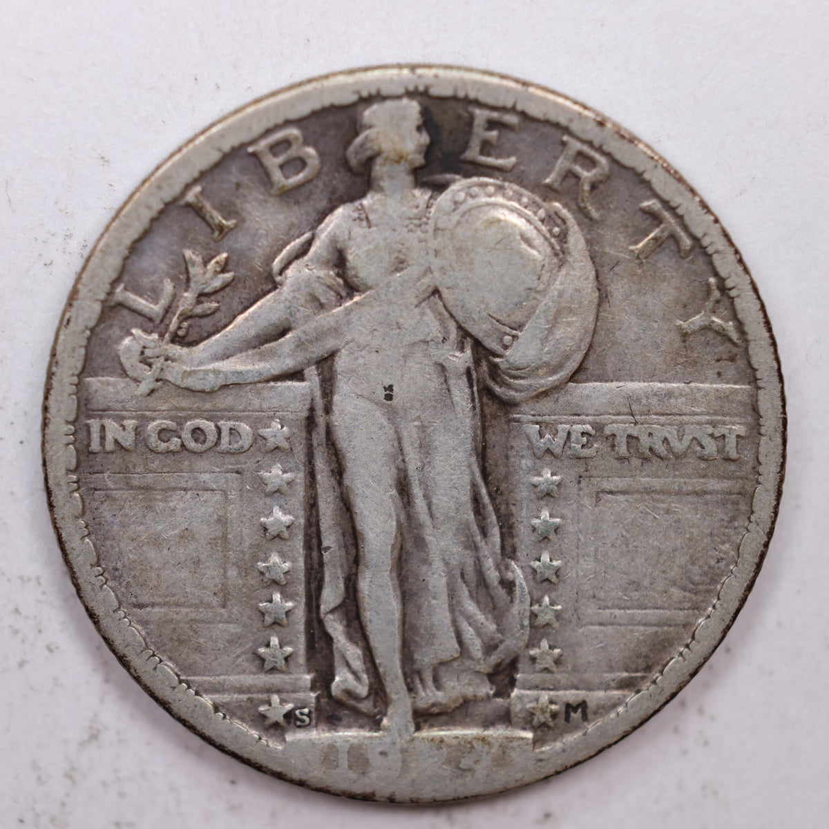 1924-S Standing Liberty Quarter, Good + Circulated Coin, Store #QR027.