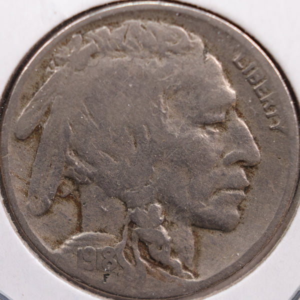 1918-S Buffalo Nickel, Very Good Circulated Coin, Store #NL408