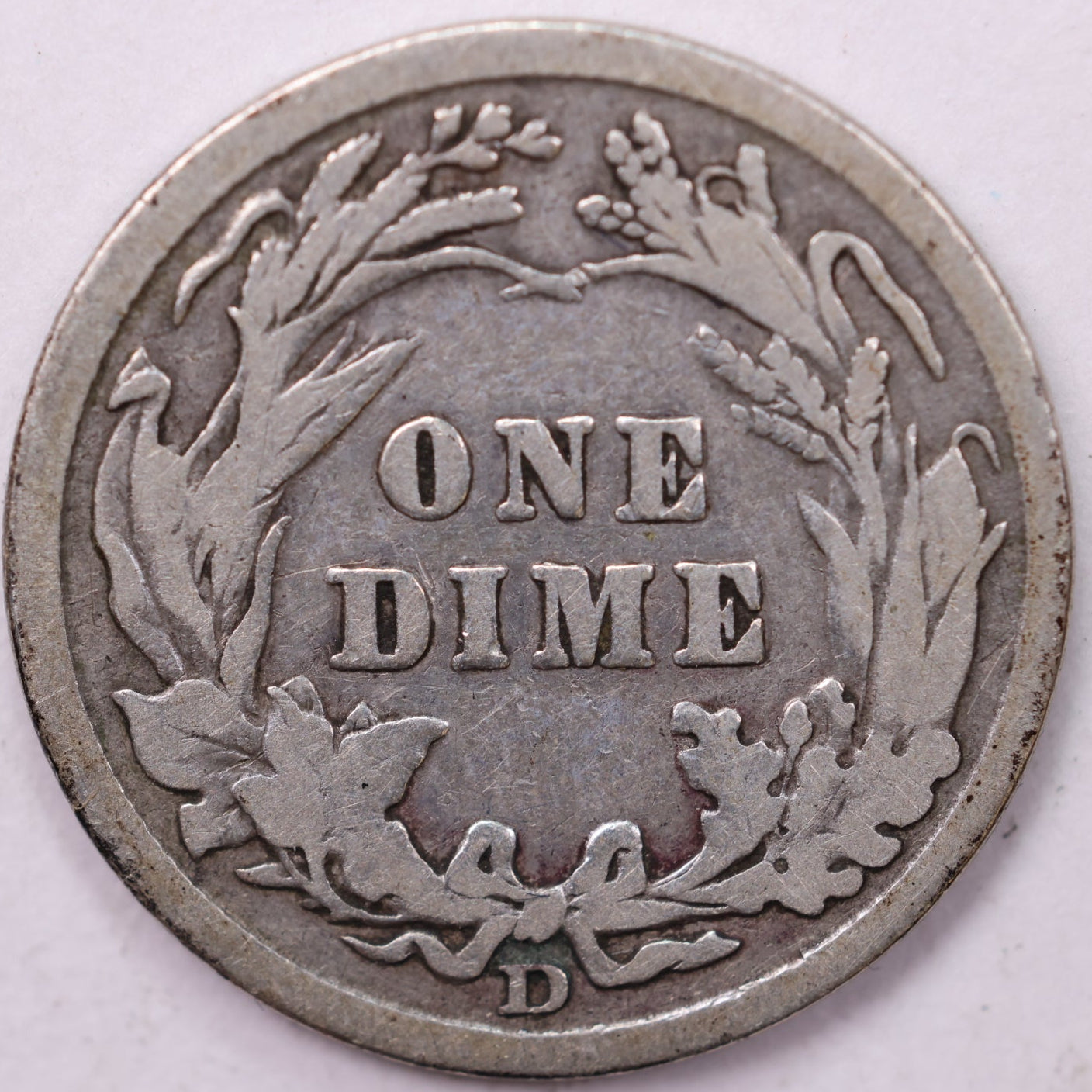 1908-D Barber Dime, Very Good Circulated Coin, Store #19180