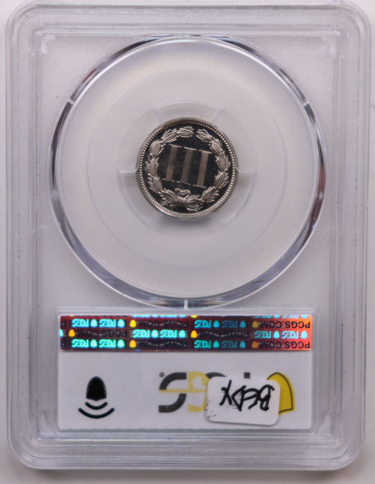 1869 3 Cent Copper Nickel, Proof Strike, PCGS PF-65, CAC, Store #G3C013.
