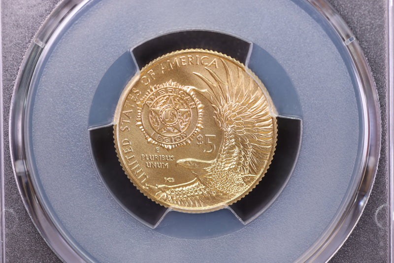 2019-W $5 Gold, American Legion 100th Anniversary Commemorative,  PCGS MS-70, Store
