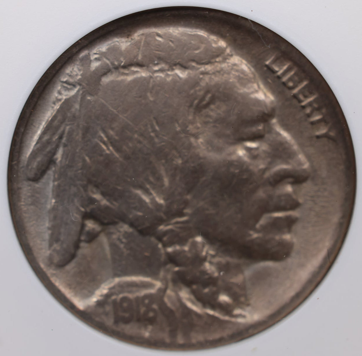 1918/7-D Buffalo Nickel, 'RARE' Overdate, ANACS Very Fine Details, #NL850.