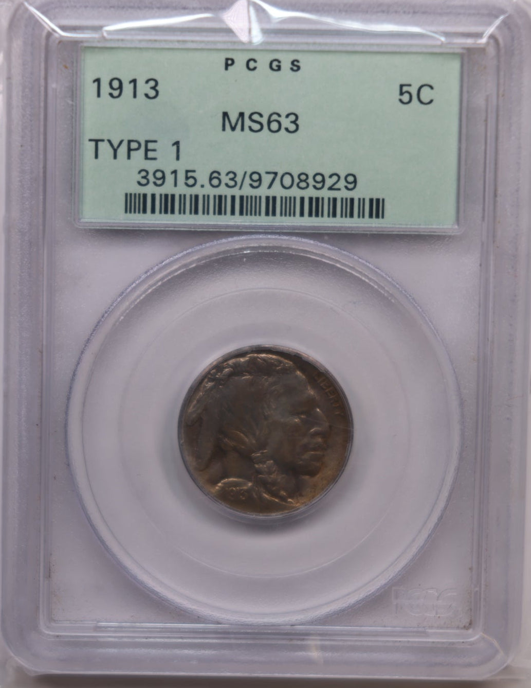 1913 Buffalo Nickel, Type-1, PCGS MS63, Uncirculated Coin, Store #NL857.