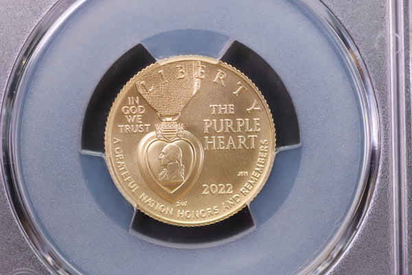 2022-W, $5 Gold, National Purple Heart Hall of Honor, PCGS MS-70, Store #22100622