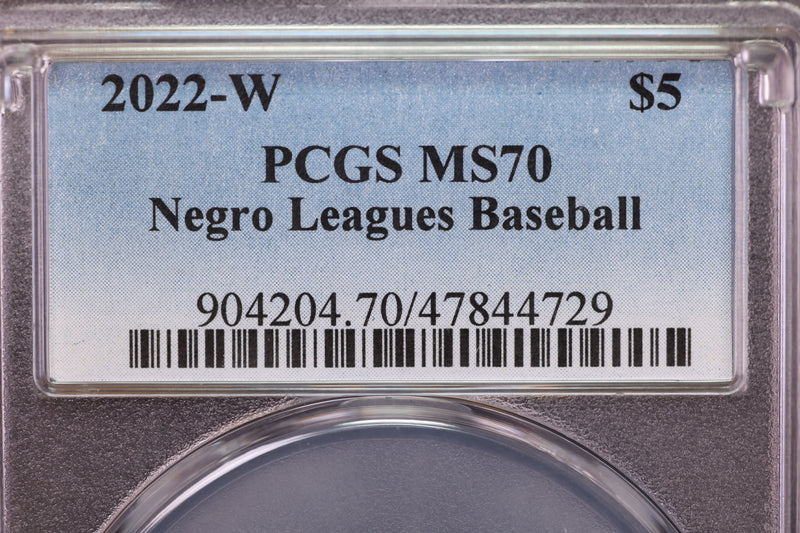 2022-W $5 Gold Negro Leagues Baseball Commemorative, PCGS MS-70, Store