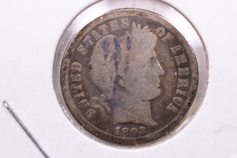 1893-O Barber Silver Dime., V.G., Store Sale