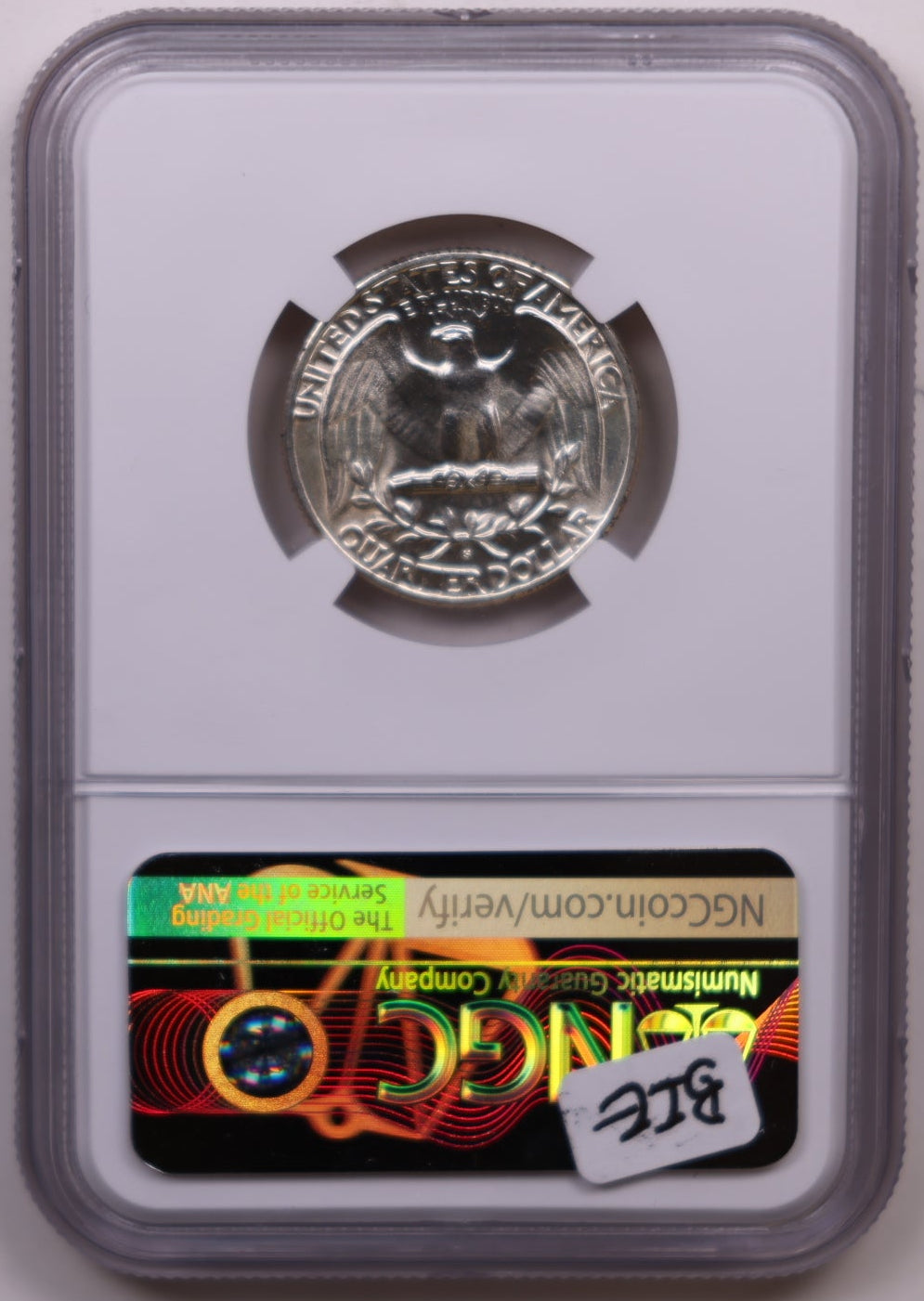 1938-S Washington Silver Quarter, NGC MS-65, Uncirculated, Store #QR1969.