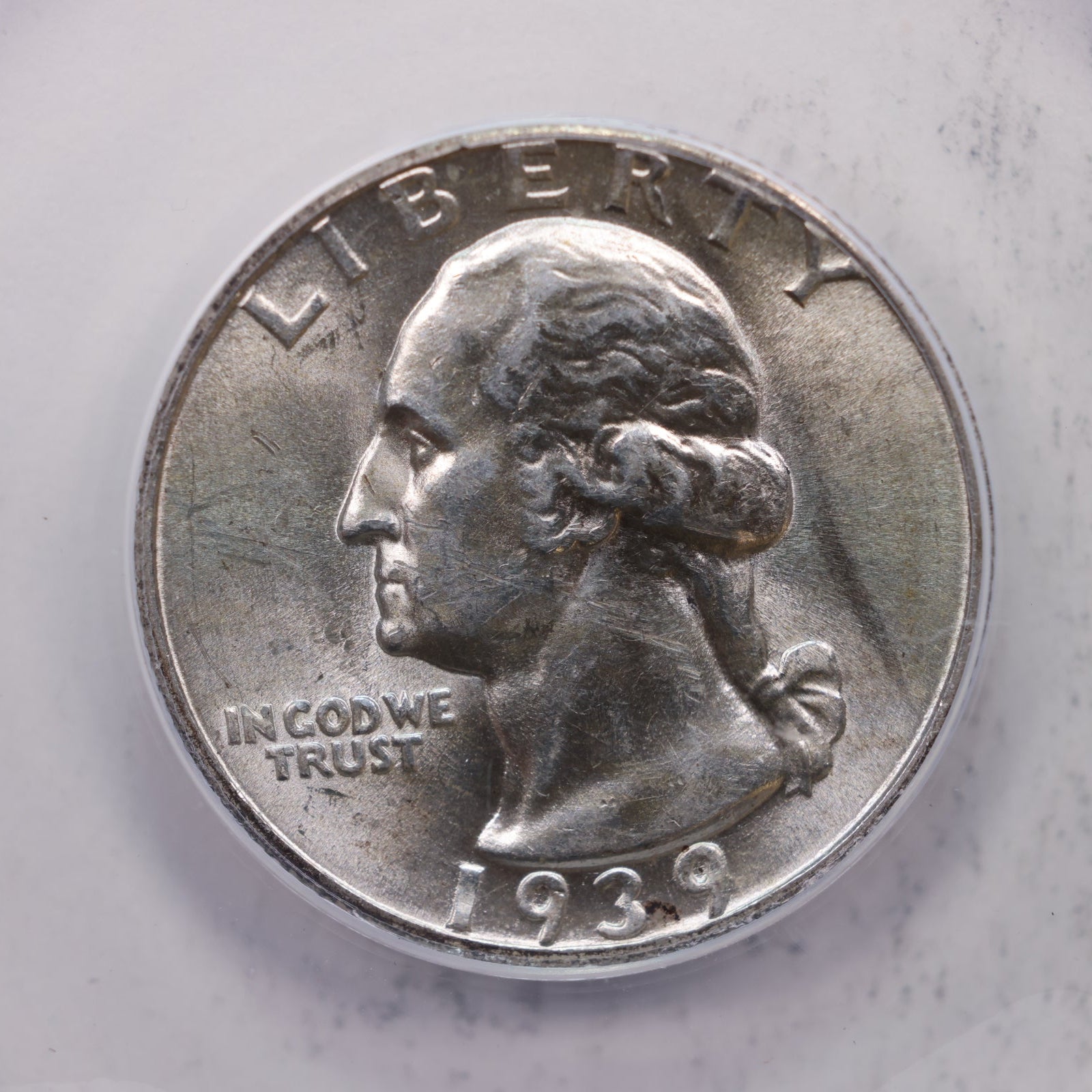 1939 Washington Silver Quarter, ANACS AU-58, Uncirculated, Store #QR1972.