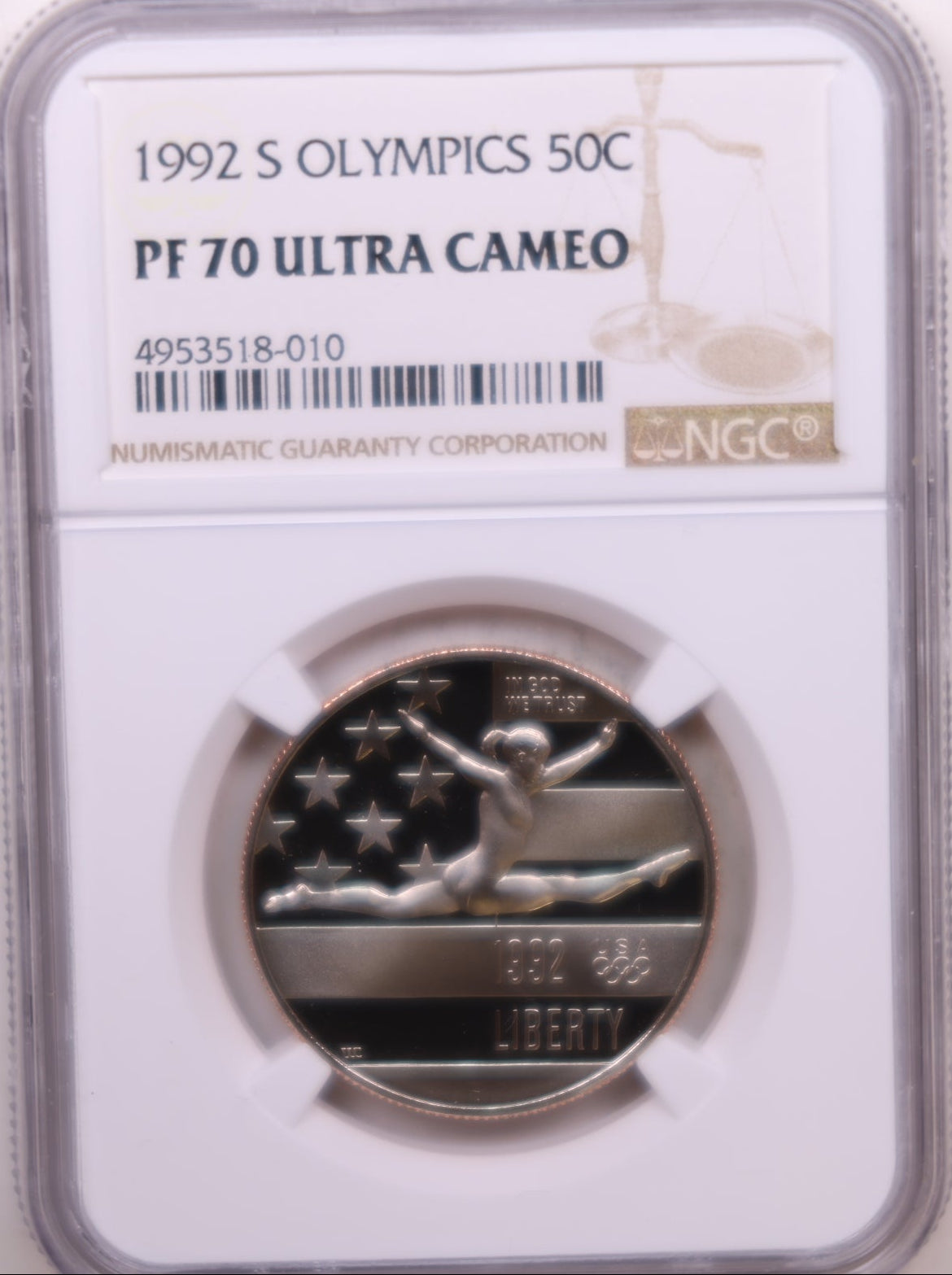 1992-S Olympics Clad Half Dollar, NGC PF-77, Proof Strike, Store GMC245.