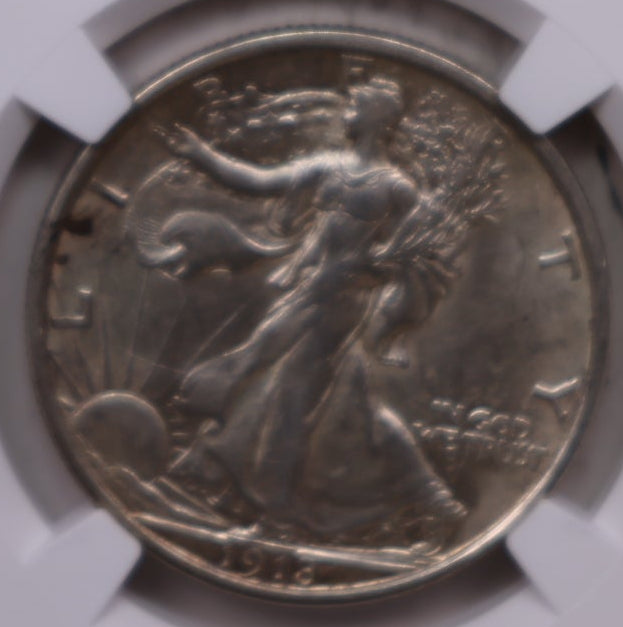 1918-D Walking Liberty Silver Half Dollar, NGC Graded MS-62, Store #HR2062.