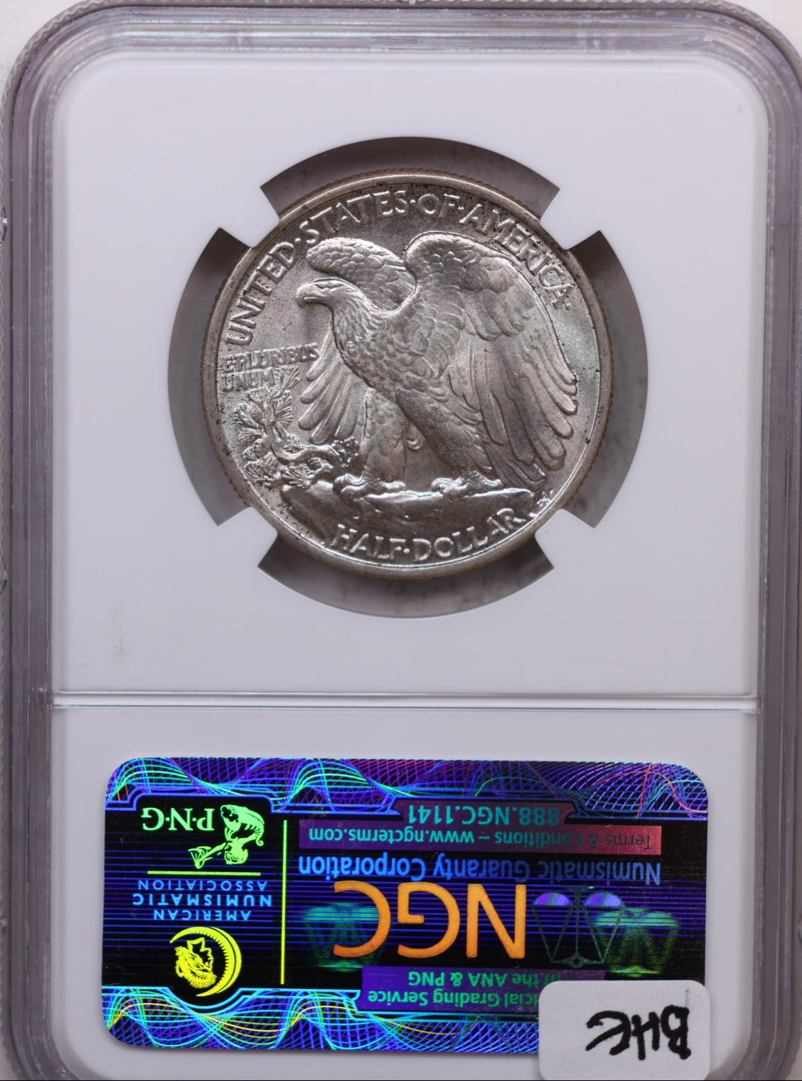 1938 Walking Liberty Silver Half Dollar, NGC Graded MS-63, Store #HR2063.