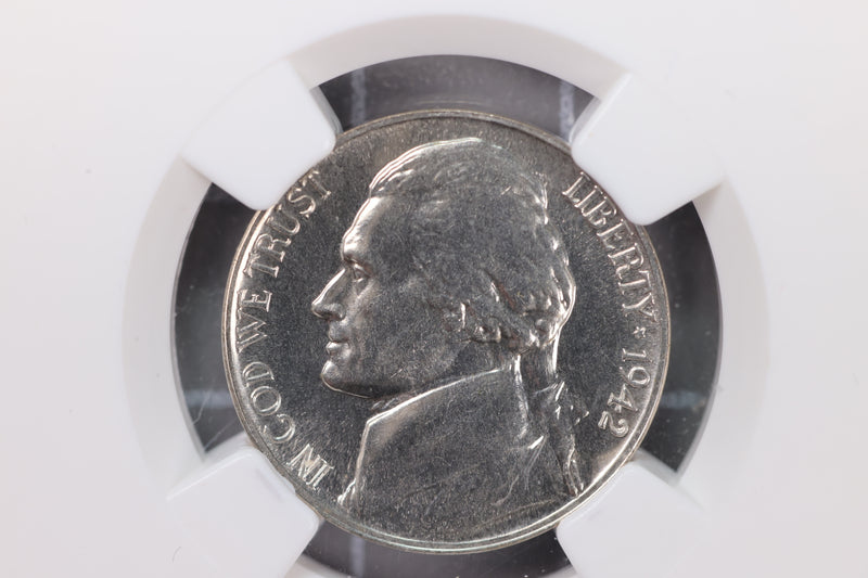 Copy of 1942-P Silver Jefferson Nickel, NGC Certified PF-66. Store