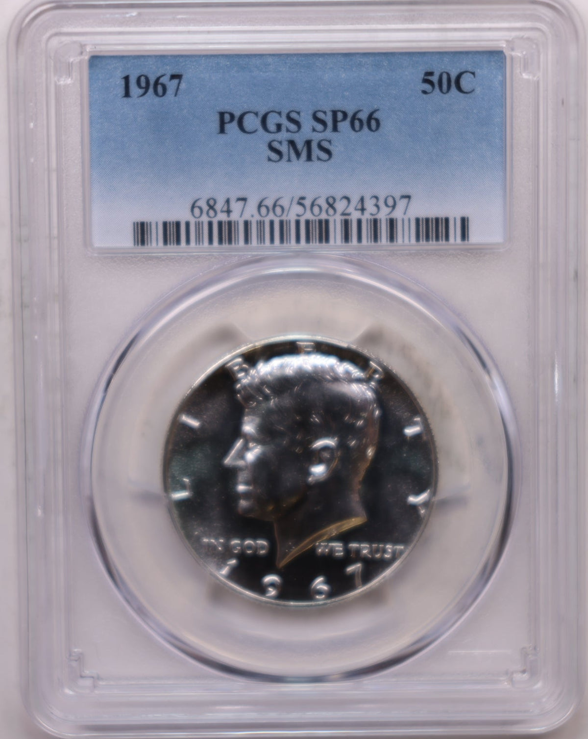 1967 Kennedy Silver Clad Half Dollar, PCGS SP-66, SMS, Store #HR2065