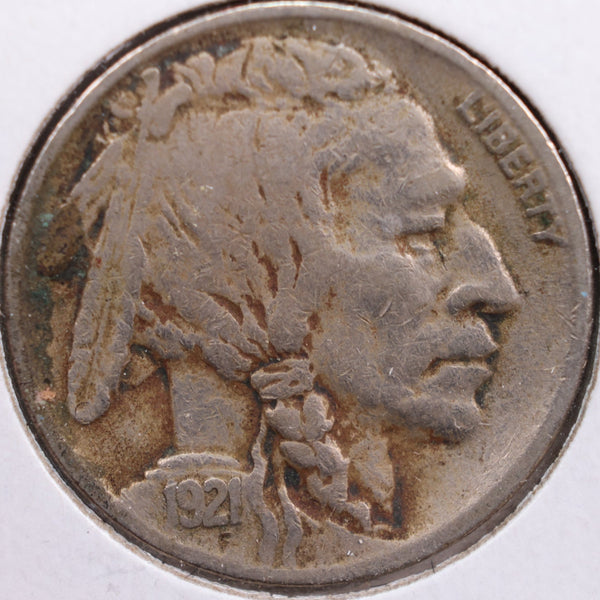 1921 Buffalo Nickel, Fine Circulated Coin, Store #NL477