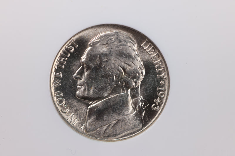 1943-P Silver Jefferson Nickel, NGC Certified MS-66. Store