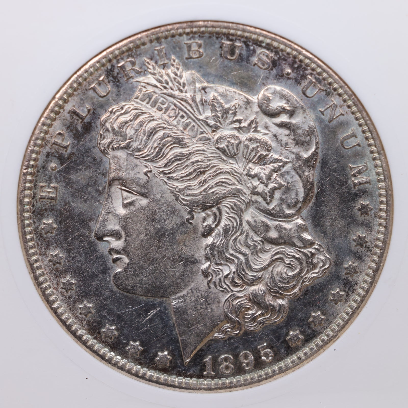 1895-S/S Morgan Silver Dollar, 'S' over 'S', ANACS AU58, P.L, Store #DR065.