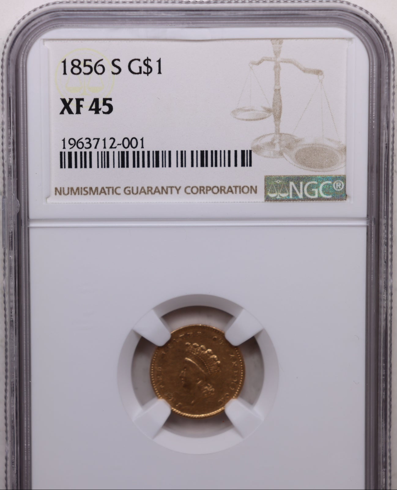 1856-S Princess Gold One Dollar, NGC XF-45, NICE!, Store Sale #GGD003