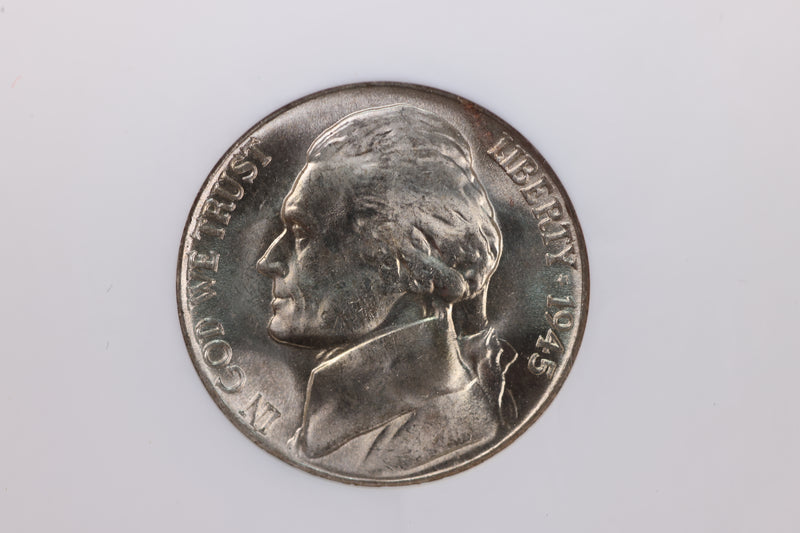 1945-P Silver Jefferson Nickel, NGC Certified MS-66. Store