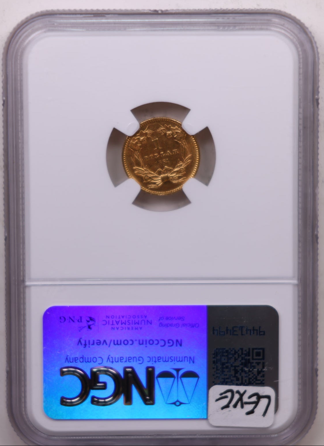 1864 Princess Gold One Dollar, NGC MS-61, Uncirculated, Store Sale #GGD004.