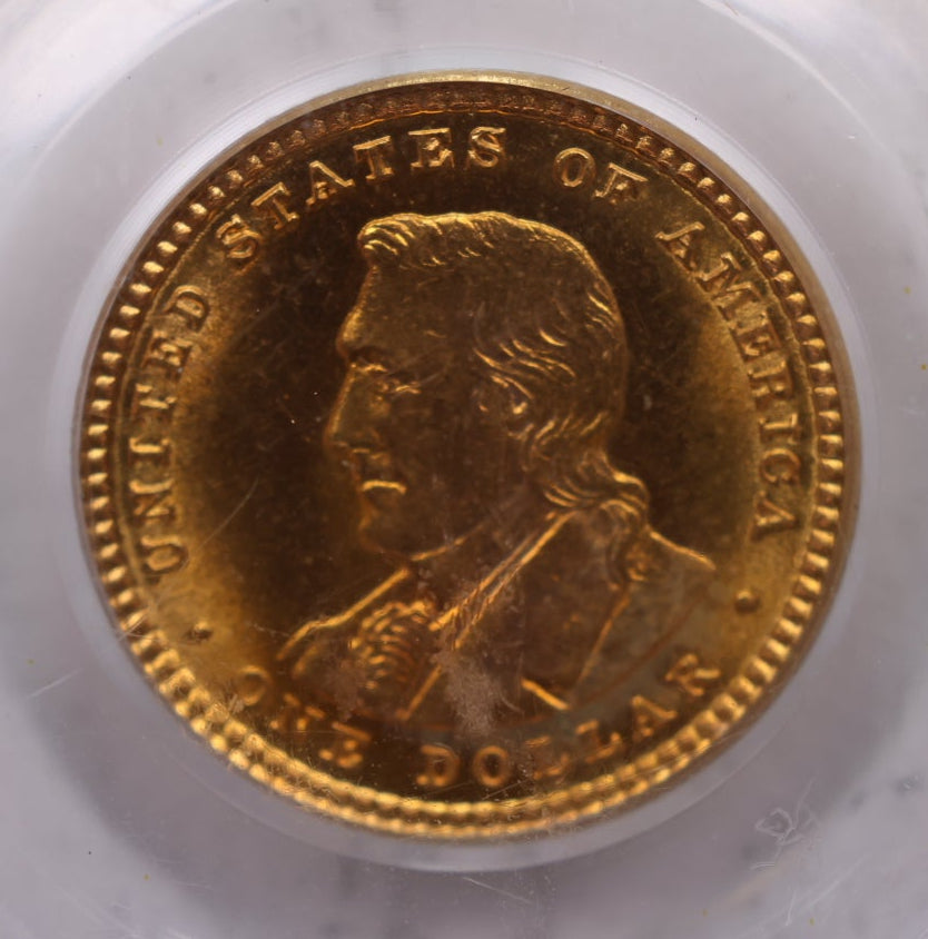 1904 $1 Gold Lewis and Clark One Dollar Commemorative, PCGS MS65, #GEC009.
