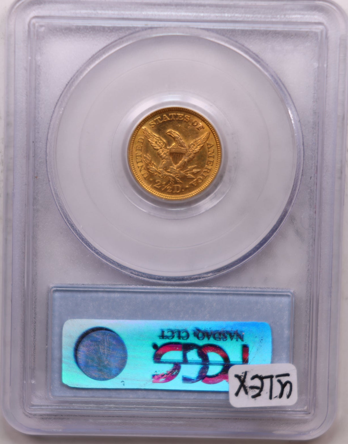 1869-S $2.50 Gold Liberty, Quarter Eagle, PCGS AU58, CAC Sticker, #G005.